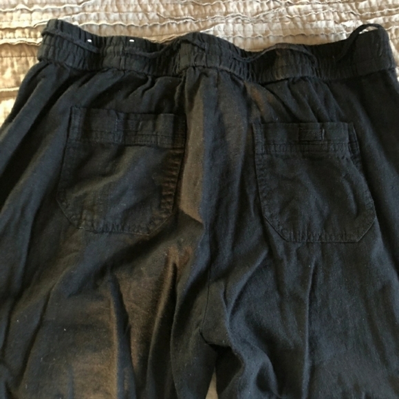 🎀 Maurices Black Wide Leg Linen Palazzo Pants EUC - Picture 4 of 12